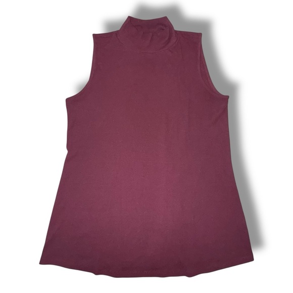 LANE BRYANT Mock Neck Ribbed Tank Classic Sleeveless - 18/20 Maroon - Picture 6 of 16